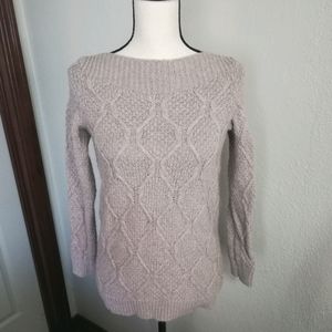 Oatmeal LOFT Wool Braided Sweater